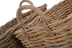 Set of 2 Rectangular Grey Rattan Floor Storage