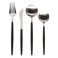 16-Piece Black & Silver Stainless Steel Cutlery Set