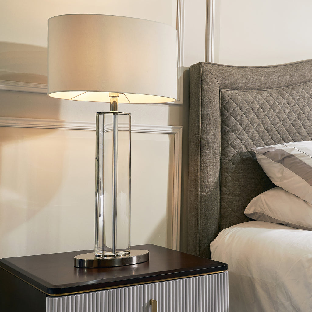 Clear Crystal Tall Table Lamp - roomset