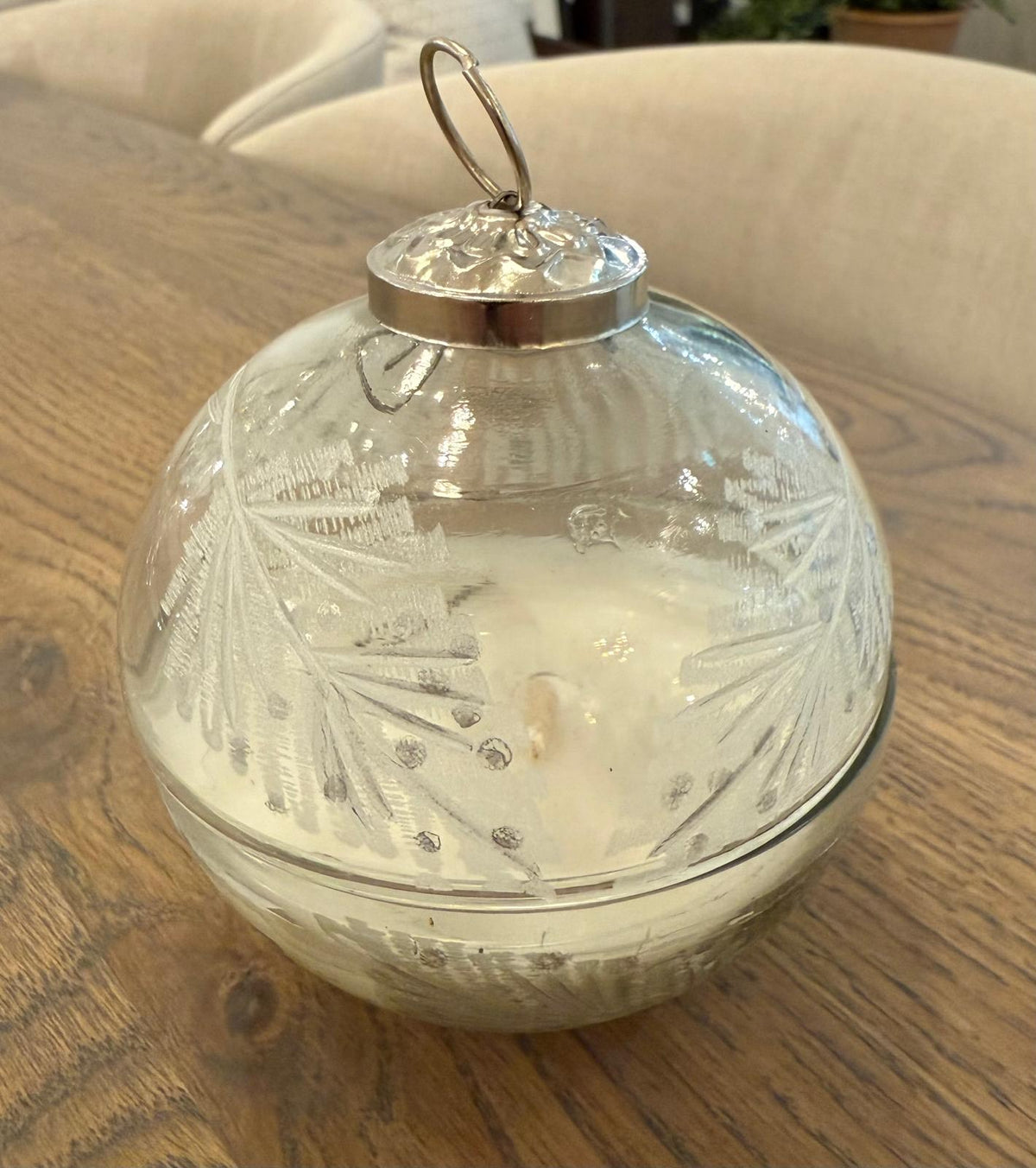 Small Balsam Cedar Silver Candle Pot