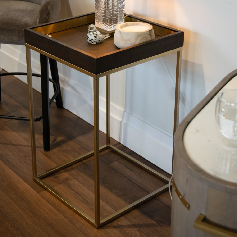 Alyne Chocolate Finish Side Table