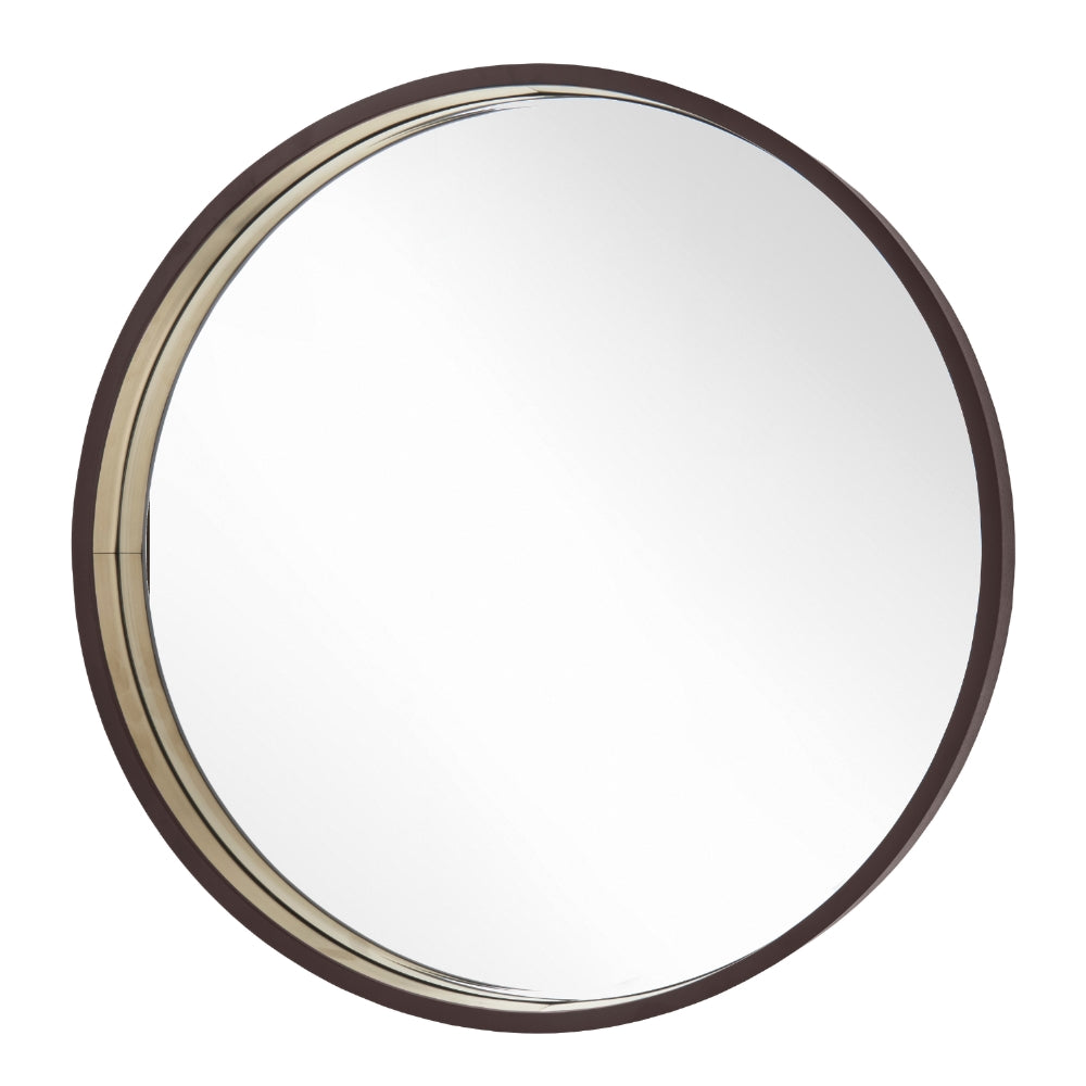 Alyne Chocolate Finish Round Mirror