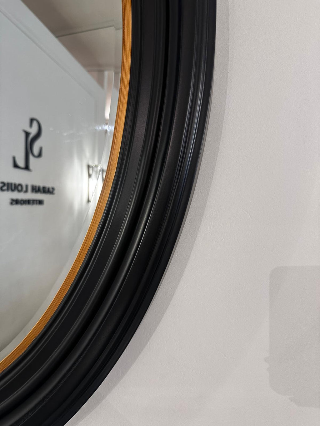 Black and Gold Oval Mirror