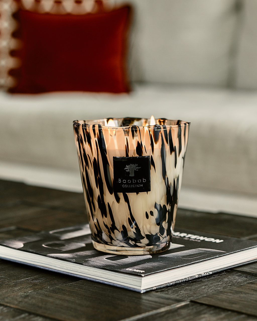 Baobab Candle Pearls Black