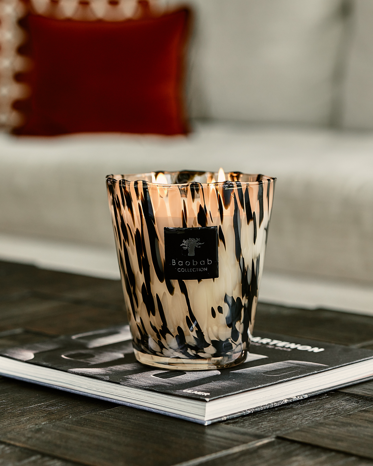 Baobab Candle Pearls Black