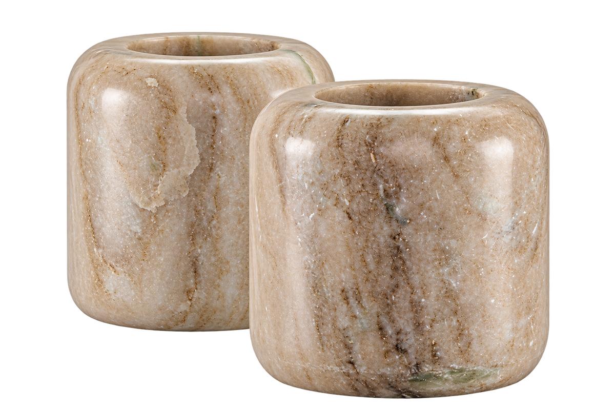 Alba Marble Candle Holders - Set of 2