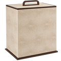 Ecru Faux Shagreen Bin