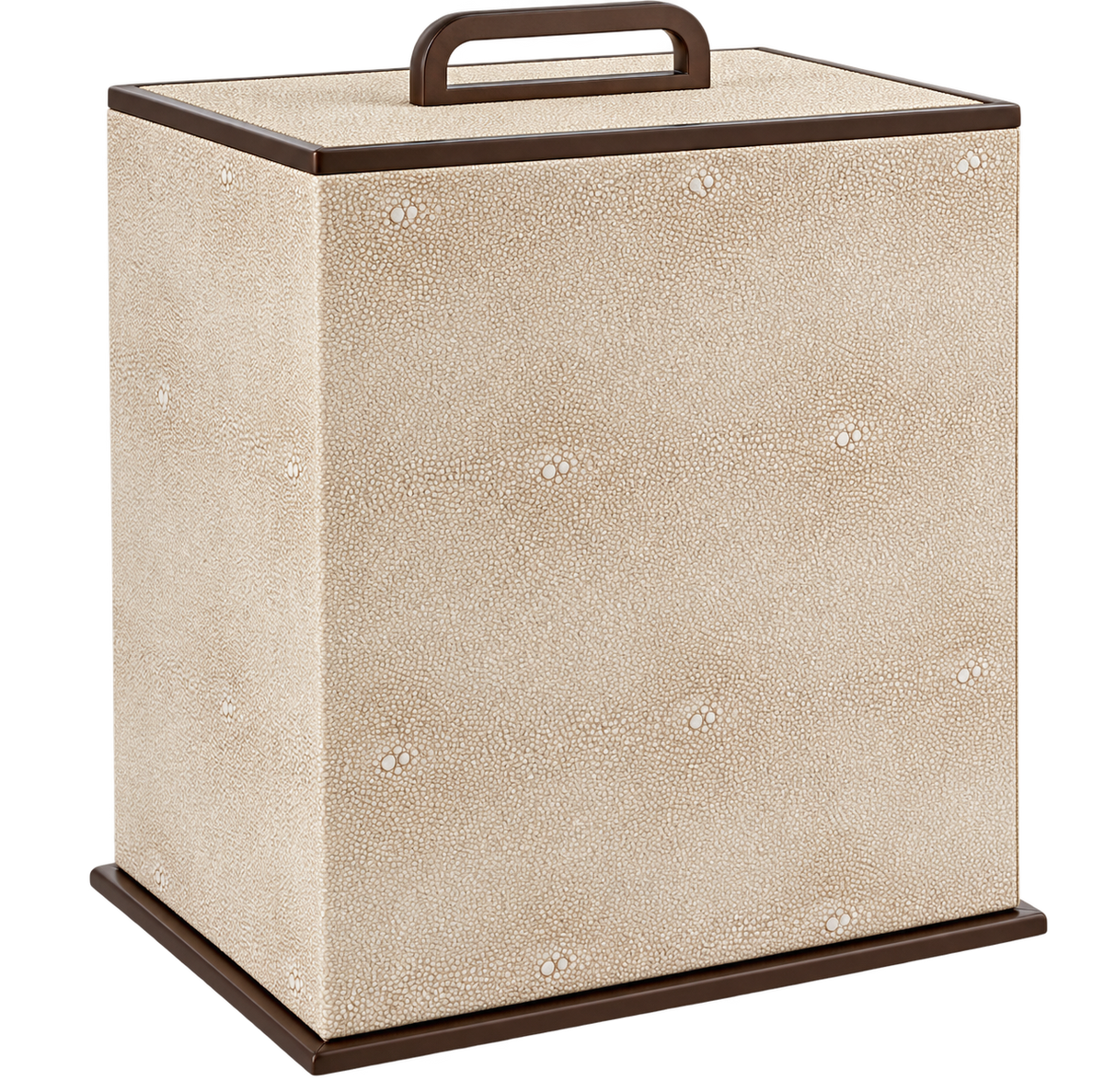 Ecru Faux Shagreen Bin