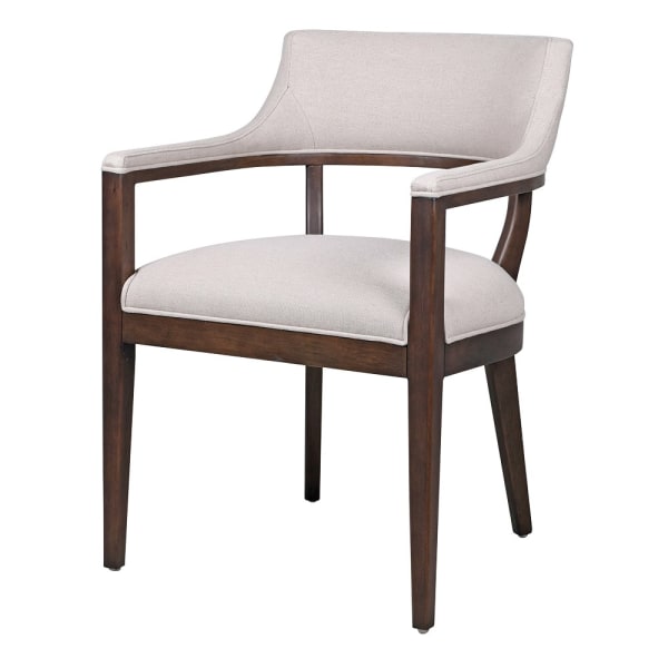 Rustic Linen Carver Chair