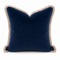 Navy Velvet with Brushed Fringe