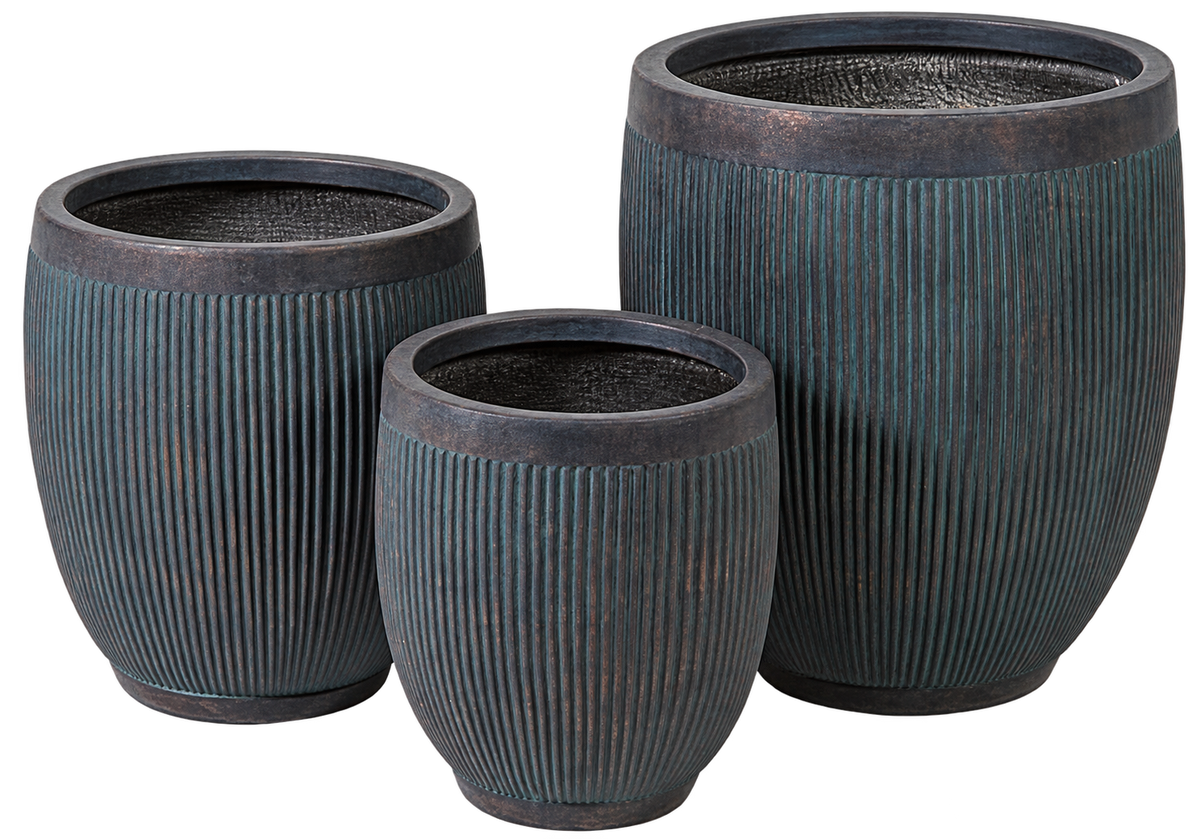 Verdigris Ribbed  Planters