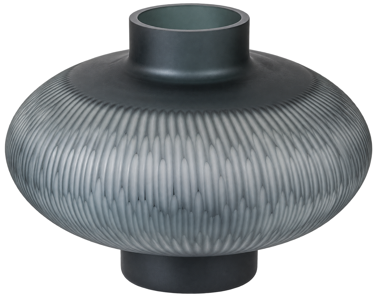Grey Cut Glass Vase