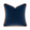 French Blue Velvet with Brushed Fringe