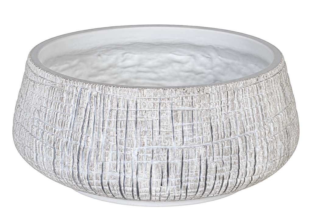 Small White Textured Pot
