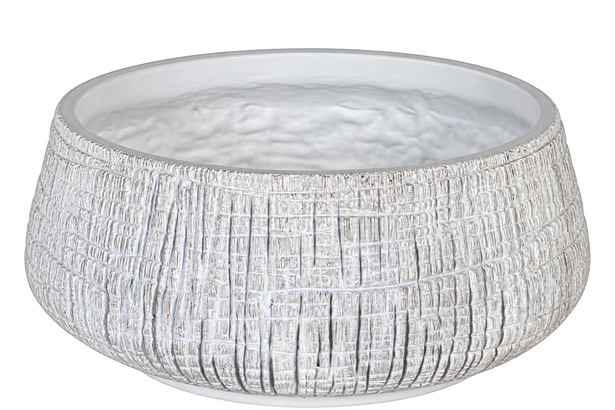 Small White Textured Pot