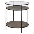 Glass Side Table with Shelf