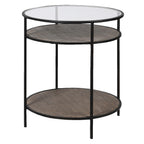 Glass Side Table with Shelf