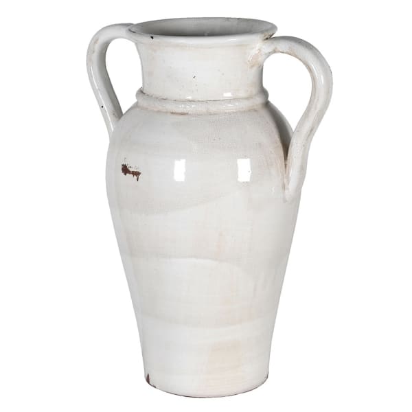 Distressed Ivory Urn Vase
