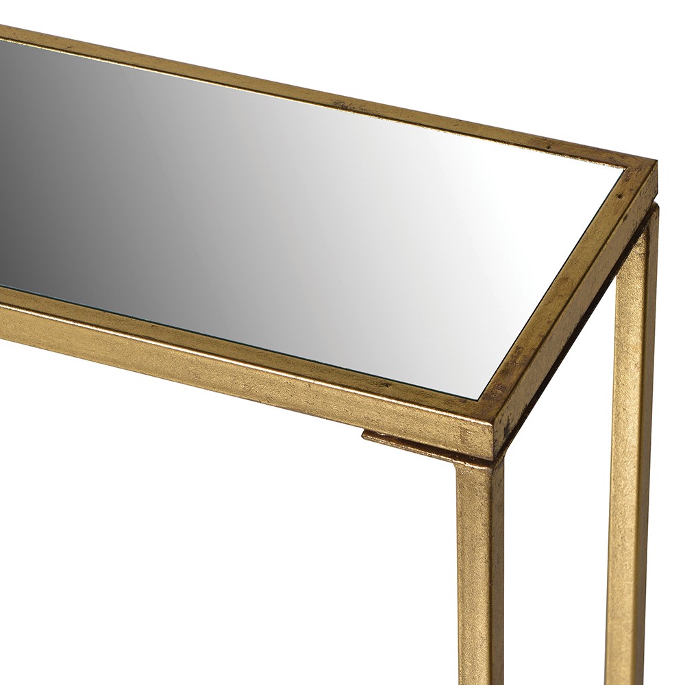 True Gold Mirror Console Table detail