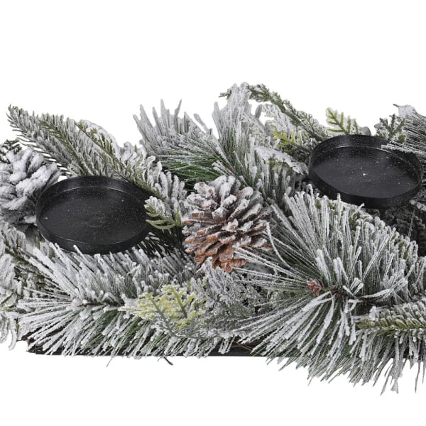 Frosted Pine Candle Holder