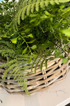 Lush Ferns in a Rustic Wicker Basket