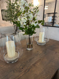 Glass Hurricane Vase with Sand Base