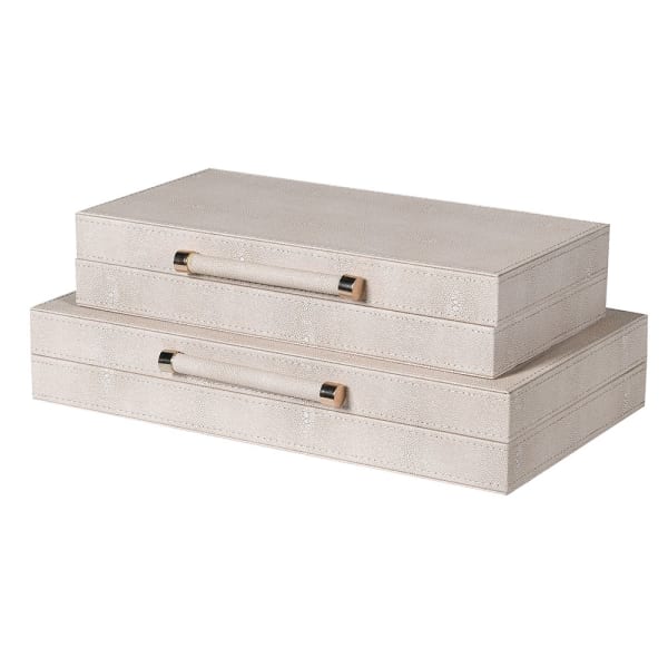 Ivory Shagreen Boxes - Set of 2