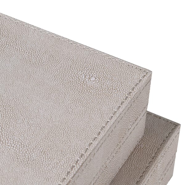 Ivory Shagreen Boxes - Set of 2