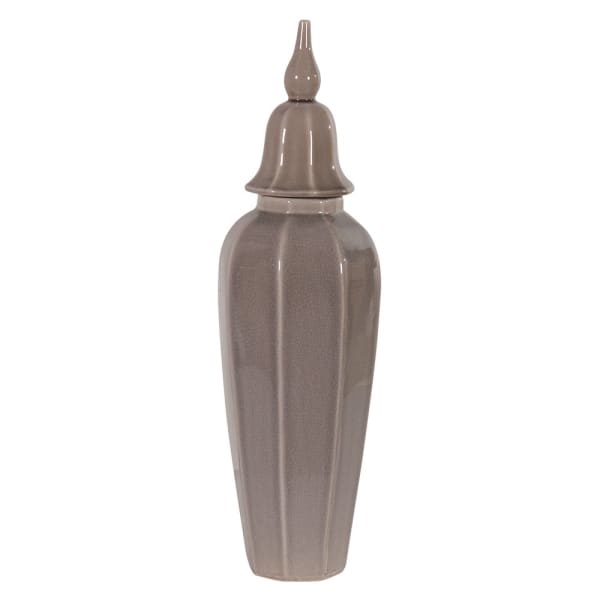 Large Grey Lidded Urn