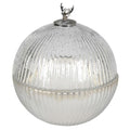 Large Silver Reindeer Candle Pot