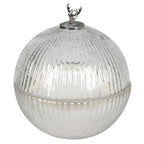 Large Silver Reindeer Candle Pot
