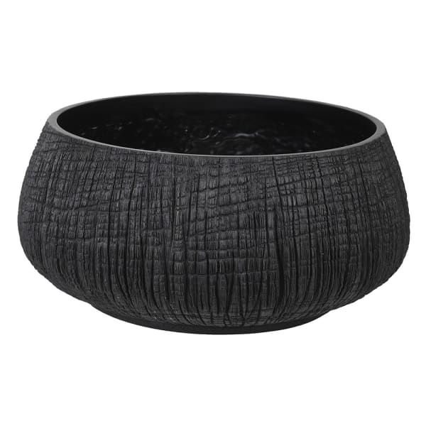Large black Textured Pot
