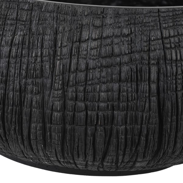 Large black Textured Pot