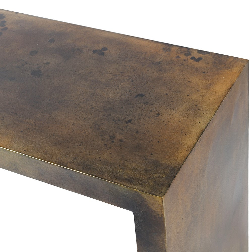 Willow Distressed Iron Console Table detail