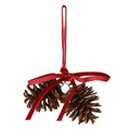 Pinecone Decoration with Red Bow