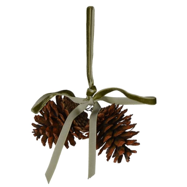 Pinecone Decoration with Sage Bow