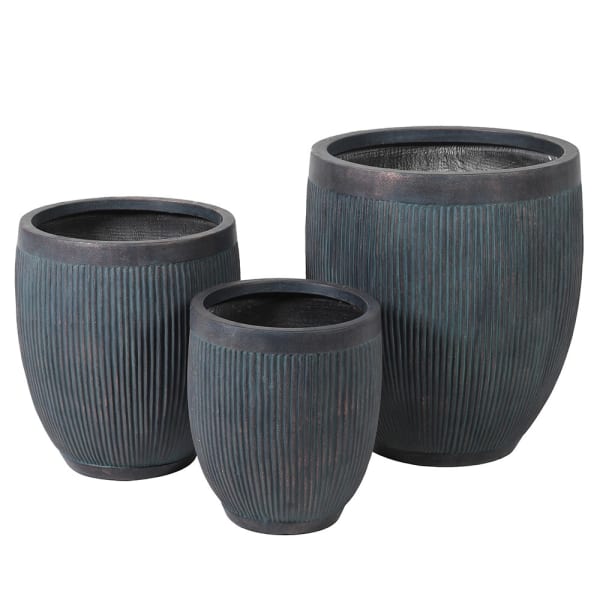 Verdigris Ribbed  Planters