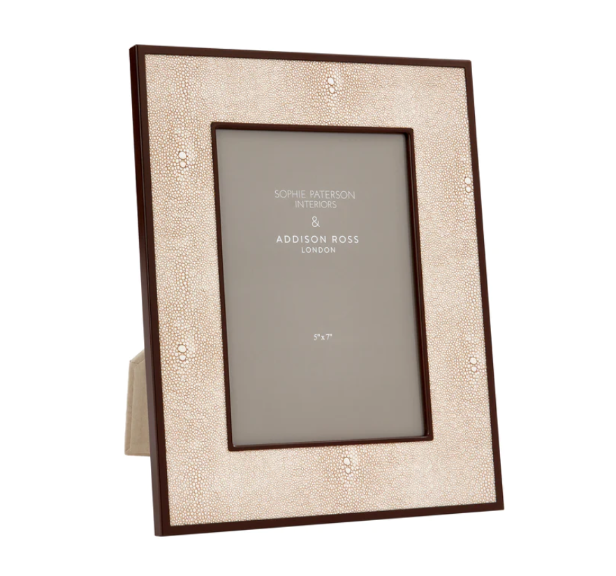 Ecru Faux Shagreen & Bronze Photo Frame BY Sophie Paterson