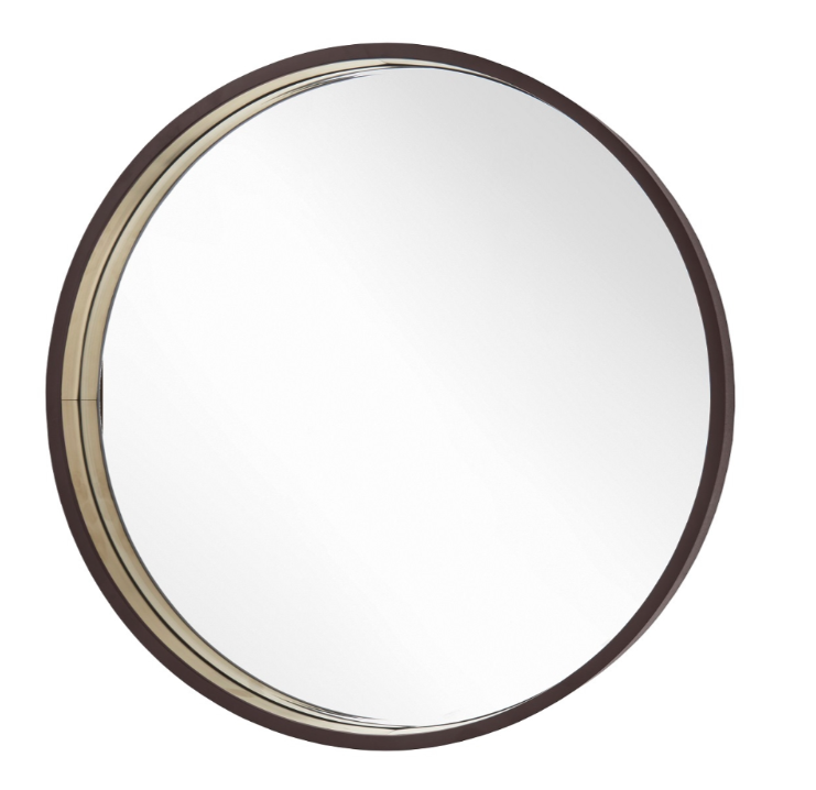 Alyne Chocolate Finish Round Mirror