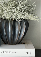 Curled Greenery in Bronze Stone Vase