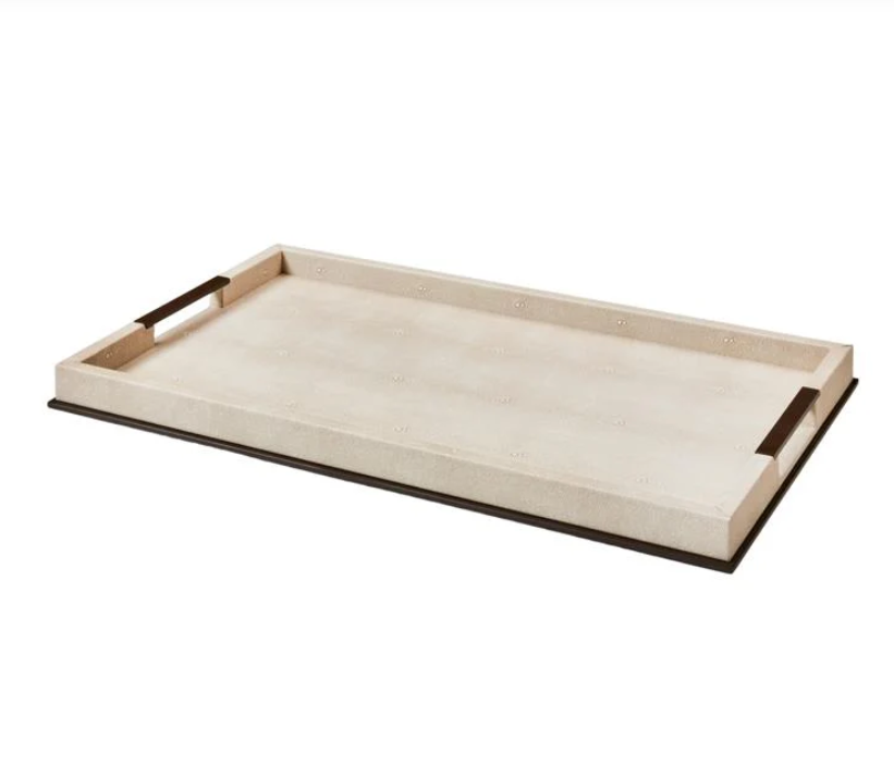 Large Ecru Shagreen Tray