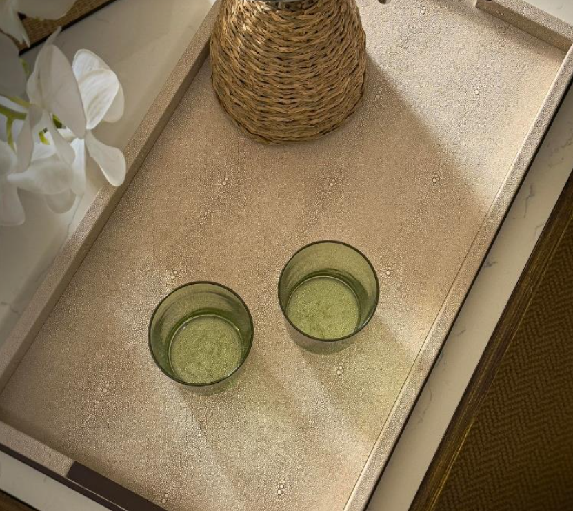 Large Ecru Shagreen Tray