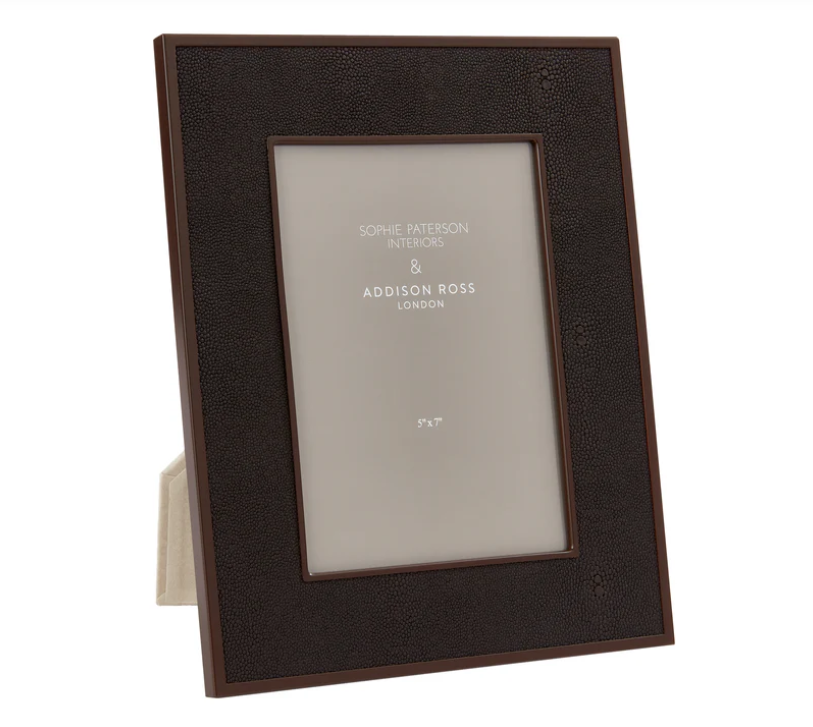 Anthracite Faux Shagreen & Bronze Photo Frame