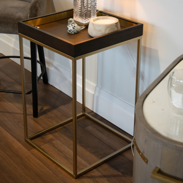 Alyne Chocolate Finish Side Table