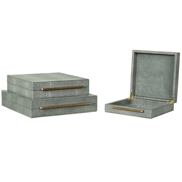 Set of 3 Shagreen Boxes