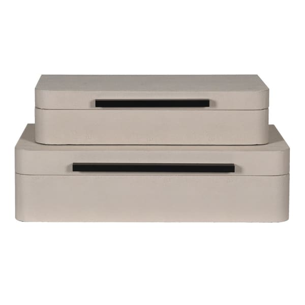 Set of 2 Cream Trinket Boxes