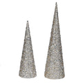 Set of 2 Glitter Cone Trees