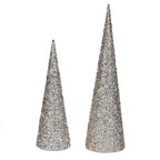 Set of 2 Glitter Cone Trees
