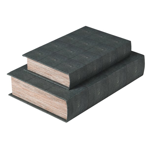 Set of 2 Shagreen Book Boxes
