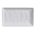 Set of 2 White Xmas Scene Decorative Plate
